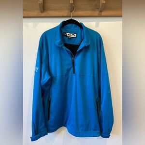 Sun Mountain Rain Wear Men’s XL Blue Half Zip Golf Pullover Jacket Lightweight